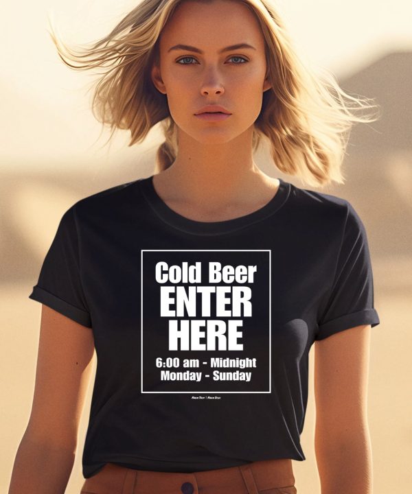 Charlie Berens Wearing Cold Beer Enter Here Shirt0