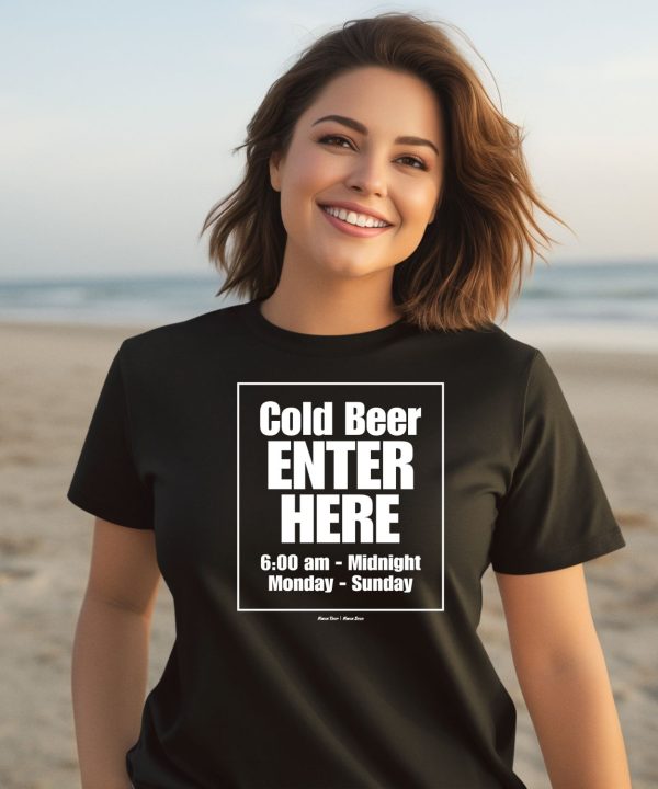 Charlie Berens Wearing Cold Beer Enter Here Shirt1