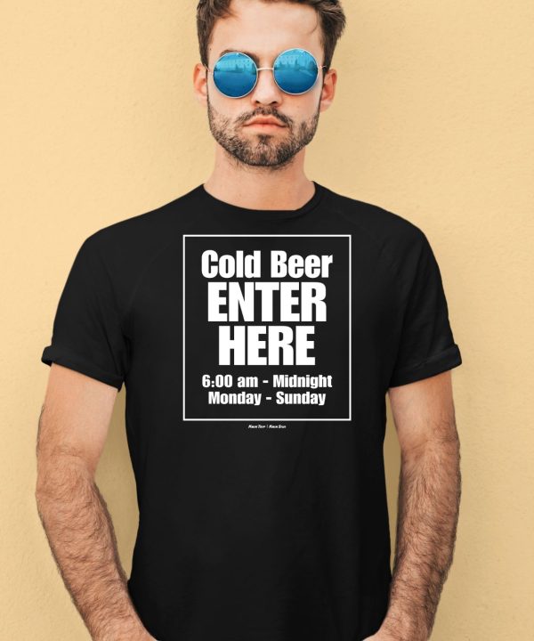 Charlie Berens Wearing Cold Beer Enter Here Shirt4