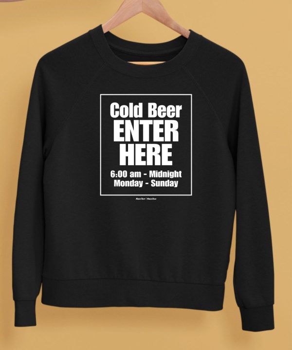 Charlie Berens Wearing Cold Beer Enter Here Shirt5