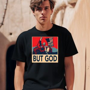 David J Harris Jr Wearing Donald Trump But God Shirt