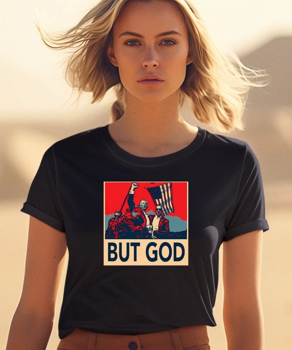 David J Harris Jr Wearing Donald Trump But God Shirt0