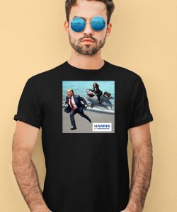 Donald Trump And Kalama Harris Riding A Shark Harris For President Shirt4