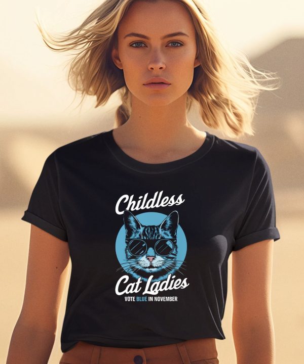 Kamala Harris Childless Cat Ladies Vote Blue In November Shirt