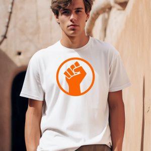 Mad Liberals Orange Fight Symbol Hand Shirt