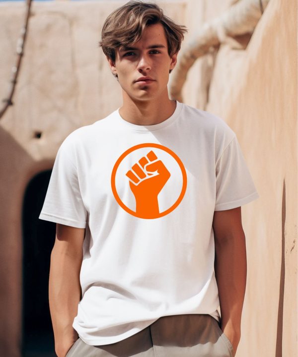 Mad Liberals Orange Fight Symbol Hand Shirt