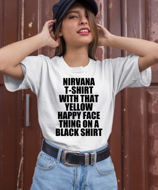 Nirvana T Shirt With That Yellow Happy Face Thing On A Black Shirt1