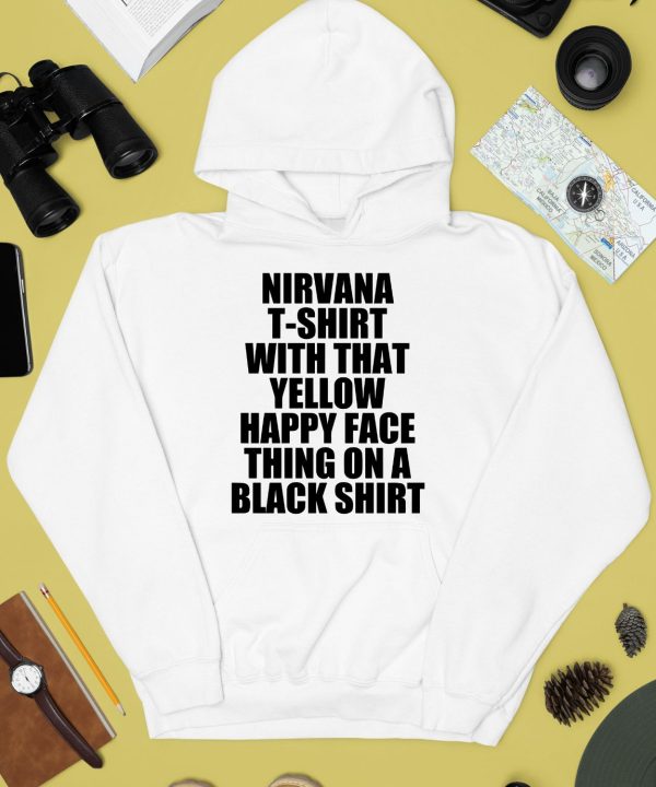 Nirvana T Shirt With That Yellow Happy Face Thing On A Black Shirt2