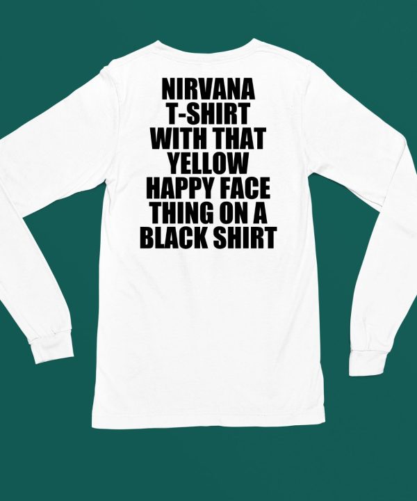 Nirvana T Shirt With That Yellow Happy Face Thing On A Black Shirt4