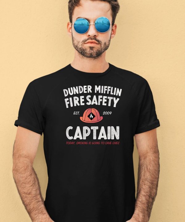 Dunder Mifflin Fire Safety Captain Est2009 Shirt4