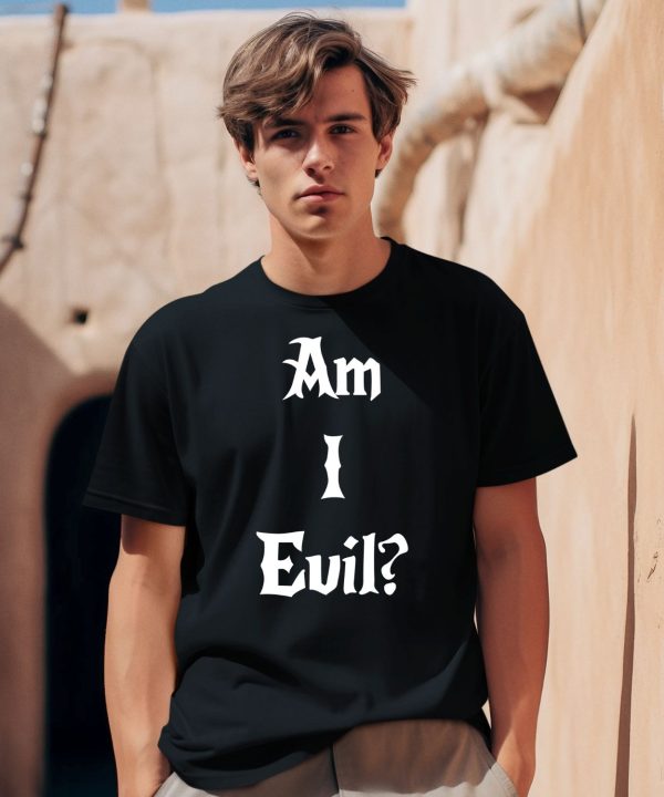 James B Jones Wearing Am I Evil Shirt