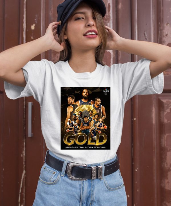 Paris 2024 Gold Mens Basketball Olympic Champions Shirt