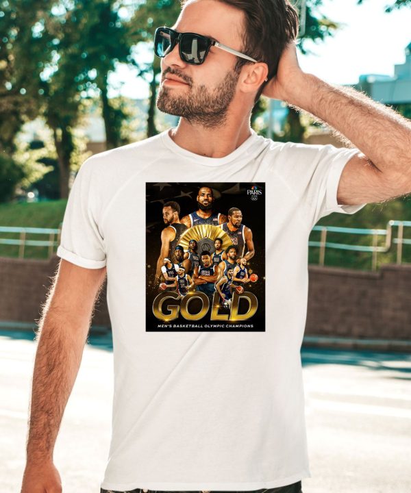 Paris 2024 Gold Mens Basketball Olympic Champions Shirt5